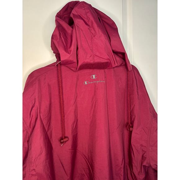 Vintage Champion Red Full-Zip Hooded Windbreaker Jacket Men’s XL - Picture 6 of 10